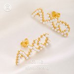 Personalized Elegant Pearl Stud Earrings with Greek Letter Bid Day Sorority Birthday Gift for Sisters Friends | Callie × Affinity