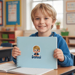 Personalized 3D Cartoon Kid Character Waterproof Sticker Label with Name School Supplies Back to School Birthday Gift for Boys Girls