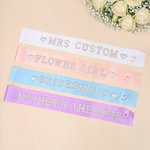Personalised Rhinestone Pearl Name Party Sash Hen Party Bridal Shower Gift for Bridesmaid Bride to Be