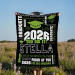 Gorra de Graduación Personalizada Clase 2026 You Did It Manta Suave con Nombre y Año Decoración para el Hogar Fiesta de Graduación Regalo para Graduados