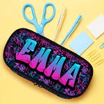 Personalized Graffiti Style Large Capacity Kids Pencil Case with Name Daily Use Back to School Gift for Students Kids