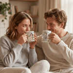 Personalized Funny Pajama Character Humorous Text 11 oz / 15 oz Ceramic Mug with Name Daily Use Office Birthday Gift for Couple Friends