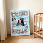 Personalised Baby Milestone Photo Canvas Prints with Name Date and Text Warm Minimalist Wall Displays Ship from USA Newborn Gift for New Parents