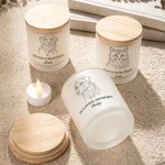 Personalised Line Drawing Pet Photo Frosted Glass LED Candle Jar with Name and Text Sympathy Memorial Gift for Pet Owners Friends