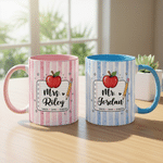 Personalized Teach Love Inspire Apple Pencil 11 oz 15 oz Ceramic Mug with Name Daily Use Back to School Teacher's Day Gift for Teacher