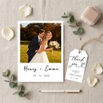 Personalized Minimalist Photo Wedding Greeting Card Invitation with Name Date Text and Venue Wedding Engagement Party Gift for Bride Bridegroom