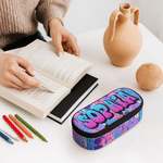 Personalized Graffiti Style Large Capacity Kids Pencil Case with Name Daily Use Back to School Gift for Students Kids