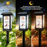 Lampe solaire de jardin personnalisée « Soft Glow » en forme de photo de cardinal, avec nom et année, pour cimetière – Fecor Memorial Gardens – Cadeau en hommage à un être cher disparu