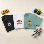 Personalised Embroidered Engineering Cart 100% Cotton Kid T-shirt with Name Back to School Birthday Gift for Kids Parents