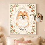 Personalised Watercolour Pet Photo Canvas Print with Name Home Decor Ship from USA Birthday Gift for Pet Owner