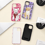 Personalised Watercolour Pet Photo Multicolour Phone Case for iPhone Samsung with Name Daily Use Birthday Gift for Pet Lovers