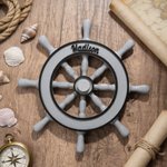 Personalized 3D Printing Multicolor Spinning Cruise Ship Wheel Door Magnets with Name Father's Day Birthday Gift for Cruise Lovers