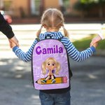 Personalized Cartoon Character Pencil Pattern Large Capacity School Bag with Name Back to School Birthday Gift for Children Students