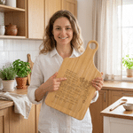 Personalised Recipe Photo Wooden Reversible Charcuterie Chopping Board with Handle Kitchen Use Housewarming Gift for Family Friends Chefs