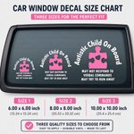 Personalized Autistic Child On Board Medical Alert Decal 3 Pcs Stickers with Text Car Window Decor Autism Awareness Day Gift for Autistic Kids Parents