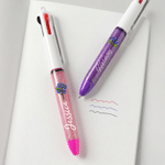 Personalised Glitter Birth Flower Practical 3 in 1 Ballpoint Pen with Name Set of 2 Daily Use Birthday Gift for Women Students