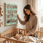 Personalised Baby Milestone Photo Canvas Prints with Name Date and Text Warm Minimalist Wall Displays Ship from USA Newborn Gift for New Parents