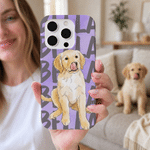Personalised Watercolour Pet Photo Multicolour Phone Case for iPhone Samsung with Name Daily Use Birthday Gift for Pet Lovers