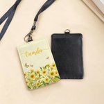 Personalised Birth Flower ID Card Badge Holder with Name Back to School Teacher's Day Appreciation Gift for Teachers