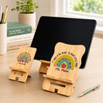 Personalised Teacher Themed Rainbow Phone Stand  with Title and Surname Daily Use Birthday Back to School Teachers' Day Gift for Teacher
