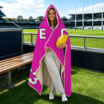 Personalised American Football Stitching Multicolour Soft Hooded Blanket with Name and Number Daily Use Birthday Gift for Kid Family Friend