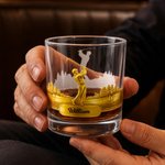 Personalized Golf Swing Character Name 10 oz Rock Old Fashioned Whisky Glass Father's Day Birthday Gift for Man Golf Lover