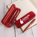 Personalized Silhouette of A Person Design Wooden Ballpoint Pen and Case Set with Name and Financial Text Office Supplies Birthday Gift for Men