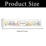 Personalized Watercolour Wildflowers Table Runner with Name and Date Table Decor Bridal Shower Wedding Gift for Couple Newlywed
