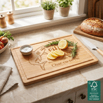 Personalized Shark Coochie Board FSC Bamboo Charcuterie Cutting Board with Name and Juice Groove Housewarming Gift for Friends Family