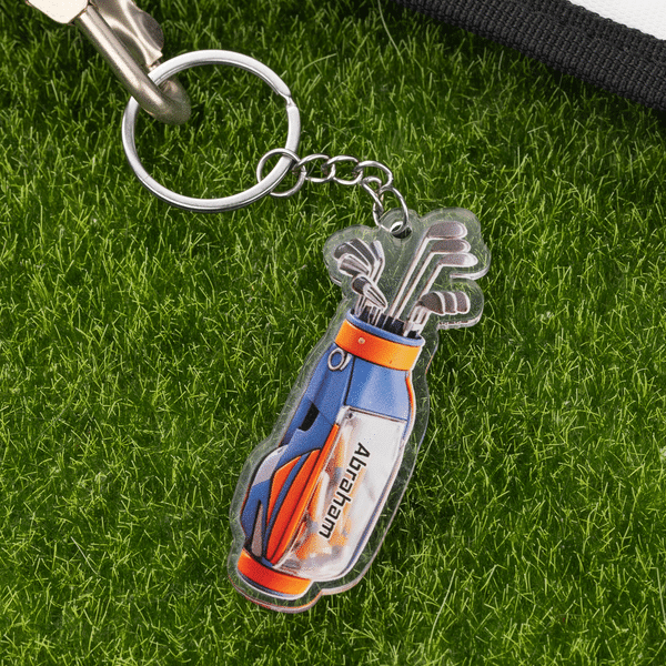 Personalized Golf Bag Acrylic Keychain Bag Tag with Name Golf Tournament Birthday Gift for Golf Lovers Players