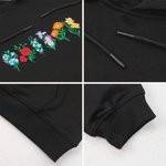 Personalized Multicolour Embroidered Birth Flower 100% Cotton T-shirt Sweatshirt Hoodie Daily Wear Birthday Gift for Mom Grandma