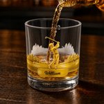 Personalized Golf Swing Character Name 10 oz Rock Old Fashioned Whisky Glass Father's Day Birthday Gift for Man Golf Lover