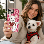 Personalised Watercolour Pet Photo Multicolour Phone Case for iPhone Samsung with Name Daily Use Birthday Gift for Pet Lovers