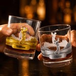 Personalized Golf Swing Character Name 10 oz Rock Old Fashioned Whisky Glass Father's Day Birthday Gift for Man Golf Lover