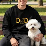 Personalized Embroidered Pet Dad Mom Photo Soft T-shirt Sweatshirt Hoodie with Year Daily Wear Birthday Anniversary Gift for  Pet Lovers