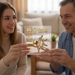 Personalized Best Dad Ever Fist Bump Clear Acrylic Plaque with Name Home Desk Decor Father's Day Gift for Dad Grandpa