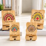 Personalised Teacher Themed Rainbow Phone Stand  with Title and Surname Daily Use Birthday Back to School Teachers' Day Gift for Teacher