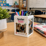 Personalized Building Blocks Teacher Bestie Photo Pencil Holder Pen Organizer with Name Back to School Appreciation Gift for Teacher