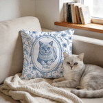Personalized Retro Floral Pet Photo Soft Throw Pillow Cover with Name Home Decor Birthday Gift for Pet Lover