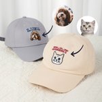 Individuell bestickte Baseballkappe aus 100 % Baumwolle mit Foto des Haustiers und Namen – Outdoor-Accessoire und Partygeschenk für Katzen- und Hundebesitzer