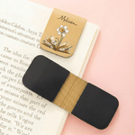 Personalized Retro Birth Flower PU Leather Magnetic Bookmark Cilp with Name Daily Use Graduation Birthday Gift for Bookworms Students