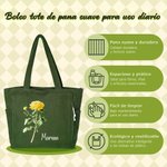 Bolso tote personalizado con nombre y flor de nacimiento multicolor de gran capacidad uso diario regalo de cumpleanos para amiga y mujer