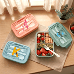 Personalized Multicolor Initial Name Lunch Box with Cutlery and Microwavable Picnic Work Use Birthday Back to School Gift for Office Staff Student