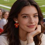Personalised Glittery American Football Jersey Design Earrings Fashion Jewellery Game Day Team Birthday Gift for American Football Lover Woman