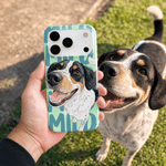 Personalised Watercolour Pet Photo Multicolour Phone Case for iPhone Samsung with Name Daily Use Birthday Gift for Pet Lovers