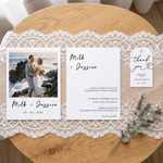 Personalized Minimalist Photo Wedding Greeting Card Invitation with Name Date Text and Venue Wedding Engagement Party Gift for Bride Bridegroom