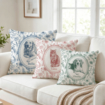 Personalized Retro Floral Pet Photo Soft Throw Pillow Cover with Name Home Decor Birthday Gift for Pet Lover