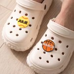 Personalized 3D Printing Baseball Soccer Sports Elements Clog Charm with Name Shoe Decor Birthday Gift for Sports Lovers