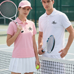 Personalised Multicolour Tennis Racket Soft Polo Shirt with Name Daily Wear Tennis Training Birthday Gift for Tennis Lover