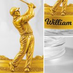 Personalized Golf Swing Character Name 10 oz Rock Old Fashioned Whisky Glass Father's Day Birthday Gift for Man Golf Lover